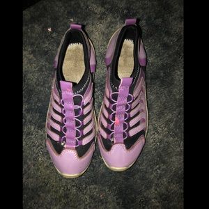 Purple hiking shoes